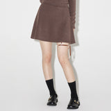 Haley Ribbon Knit Skirt [BROWN] (6638399979638)