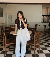 Aiden Cotton100 Denim Wide Pants (2color)