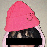 ネオンピンクボールチェーンビーニー / NEON PINK BALL CHAIN BEANIE