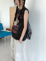 リミッティングビンテージプリントボキシーピグメント半袖Tシャツ