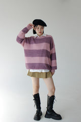 ベターストライプダメージニット/Better Stripe Damage Knit (2color)