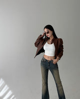High-Neck Biker Slim Rider Jacket