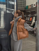 (UNISEX) オプトショルダーレザーベストダウン