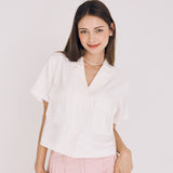 クロップツーポケットシャツ / CROP TWO POCKET SHIRT(WHITE)