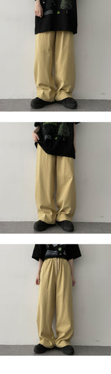 バイオウォッシュドコットンベンダブルワイドパンツ / Bio-washed cotton bendable wide pants