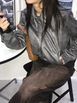 Arcti leather blouson jacket