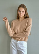 100%cashmere v neck basic top_macaroon (6653644963958)