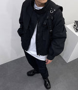 ワックス コーテッド クロップド ボンバージャケット / OWN Wax Coated Cropped Bomber Jacket (3 colors)