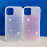 Blue - Snow Square Phone Case_matt