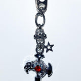 ピアスクロススネークキーチェーン / Pierced cross snake keychain