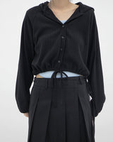 ウィットストリングフードカーディガン / Wit string hooded cardigan (3color)