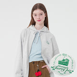 チェリーケーキ柄ジップアップフーディー／CHERRY CAKE PATTERN ZIP UP HOODIE [MELANGE GRAY]