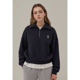 スモールロゴハーフジップアップスウェットシャツ / SMALL LOGO HALF ZIPUP SWEATSHIRT_NAVY
