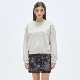 Flower Hand Graphic Sweatshirt [OATMEAL] (6674519064694)