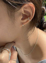 [92.5silver] ミニキュービッグワンタッチピアス