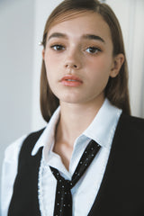 Black Velvet Dot Tie