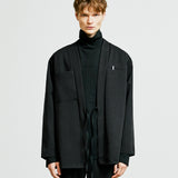 minimal bar hanten shirt cardigan black (6615492395126)