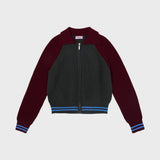 TROPICAL ZIP-UP LONG CARDIGAN_CHARCOAL