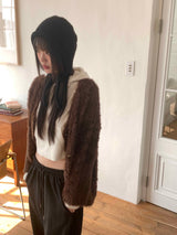 She's double button angora cardigan