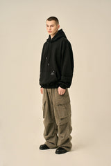 OVERSIZED MINI LOGO HOOD - BLACK