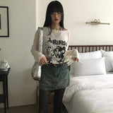 [Belt set] Jerik ビンテージウォッシュドデニムミニスカート