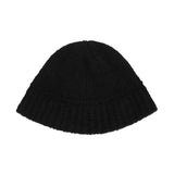 Monogram Label Wool Knit Bucket Hat Black