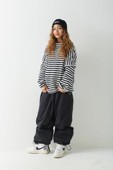 ストライプハイネックプルオーバー / BSR2223FWPO025 STRIPE HIGH NECK PULLOVER BLACK