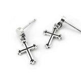 クロスシルバーイヤリング / Grapevine-D1 cross silver earring (4593024270454)