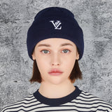 3D Monogram Beanie Navy