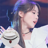 Burgundy Heart Earring and Choker Set