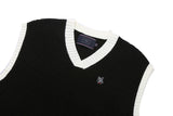 ワッフルニットベスト / WAFFLE KNIT VEST_BLACK