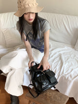 Tople Two-Pocket Leather Mini Backpack