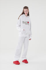 ドゥードゥルチェリーカットオフフーディー／DOODLE CHERRY CUT-OFF HOODIE [MELANGE GRAY]