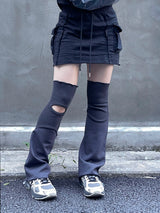 カラーマッチングスリットレッグウォーマー / color matching slit leg warmer
