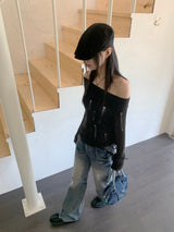 Luckett Y2K Kitsch Star Belt Denim Mini Shoulder Bag