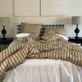 woody green stripe pillow cover (40x60cm)