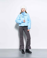 Rib Neck Goose Down Jacket _ Sky Blue