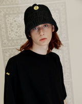 SM:]E DENIM ROUND BUCKETHAT BLACK (6691416178806)