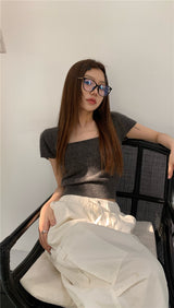 ホーリースクエアショートスリーブニット / Holly Square Short Sleeve Knit