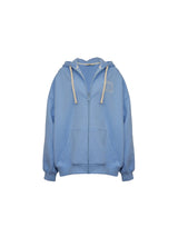 HEAVY WEIGHT OVERFITTED UNIVERSITY LOGO EMBROIDERY HOODIE ZIP UP_ SKY BLUE (6682312867958)