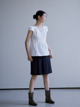 PUFF PIN TUCK BLOUSE [ WHITE ]
