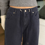 ヌカンストッパーストリングカラーコットンロングワイドパンツ