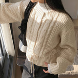 [Wool 15] Illa Twisted Ribbon Strap Long Sleeve Knit Cardigan