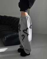 [UNISEX]ハートストリングワイドジョガーパンツ