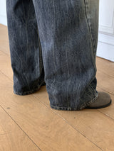 ビンテージウォッシングロングワイドデニムパンツ / O-too vintage washing long wide denim pants