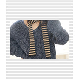 Stripe Muffler Black Beige