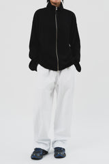 Shrunken Knitted Zip Up (3color)