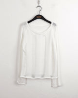 ジュープボートネックダメージサマー長袖ニット / Jupe boat neck damage summer long sleeve knit