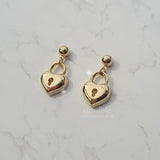  Gold Heart Lock Earring (Ive Yujin, Ive Rei, Billlie Sheon Earring)