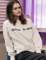 Women's Crop Classic Logo Embo Embroidery HeavyTerry HenryNeck Oatmeal(FCD3TS708W)